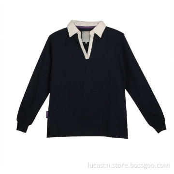 Men's Long Sleeve V Neck Polo Shirt